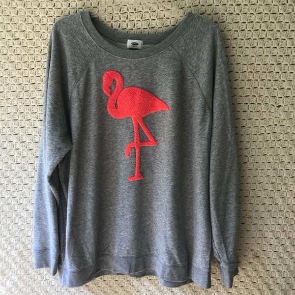 New Old Navy Flamingo Crew Sweatshirt - Picture 2 of 4